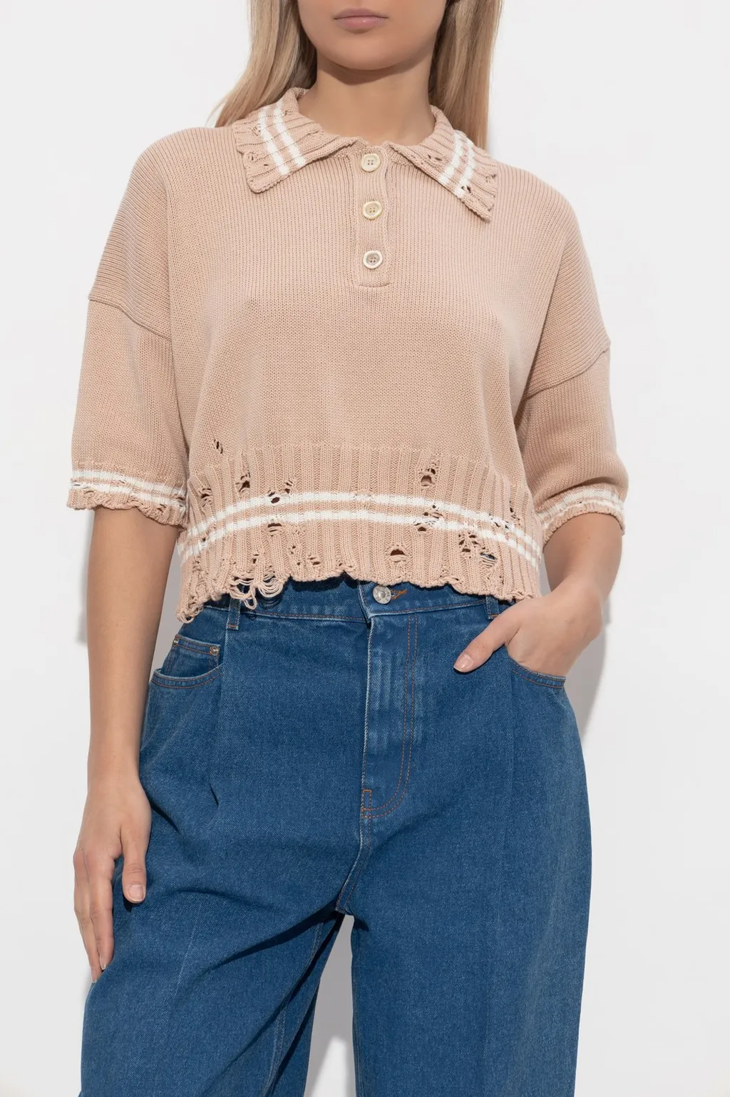 Cropped Polo Sweater