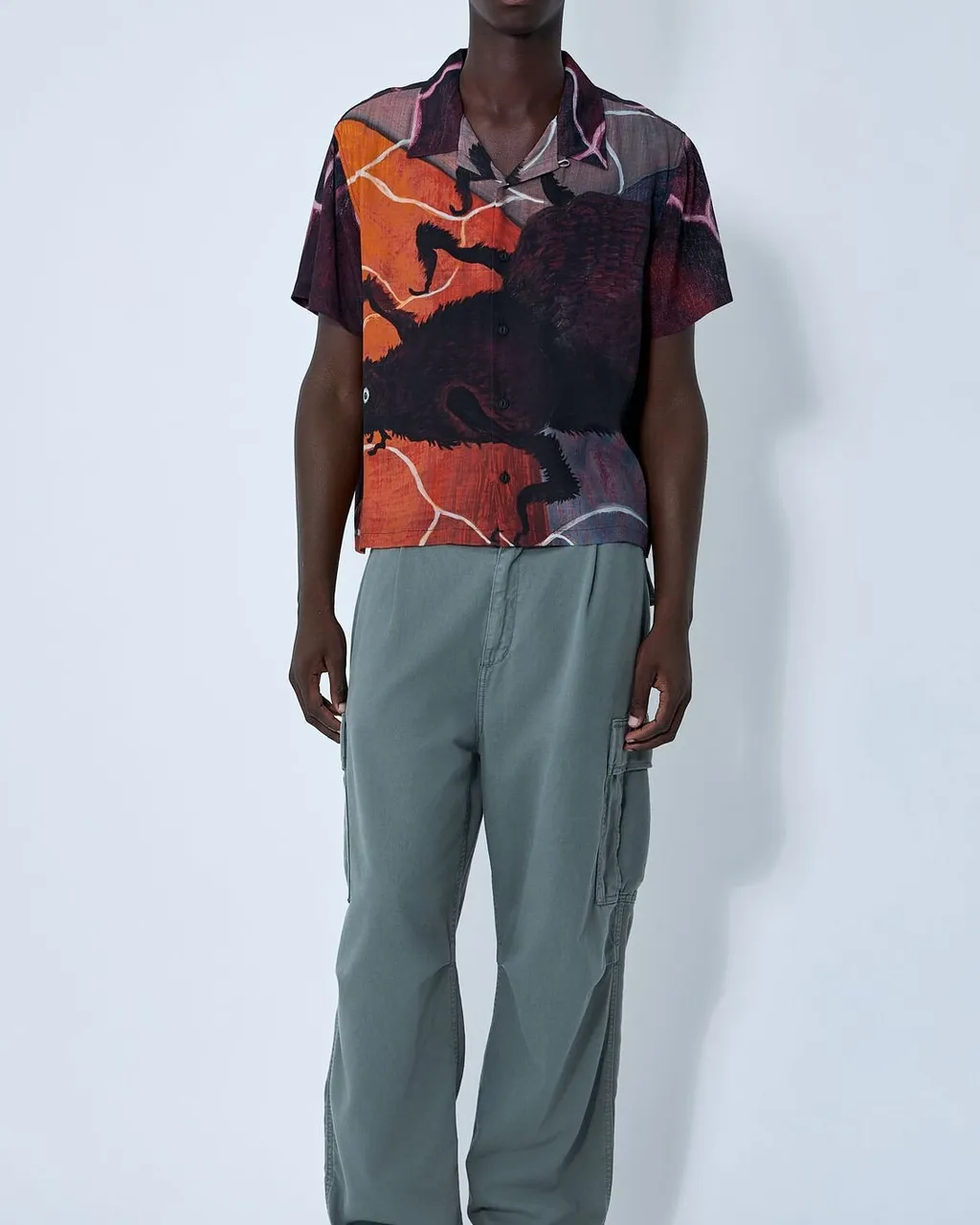 Printed Camp Collar Shirt