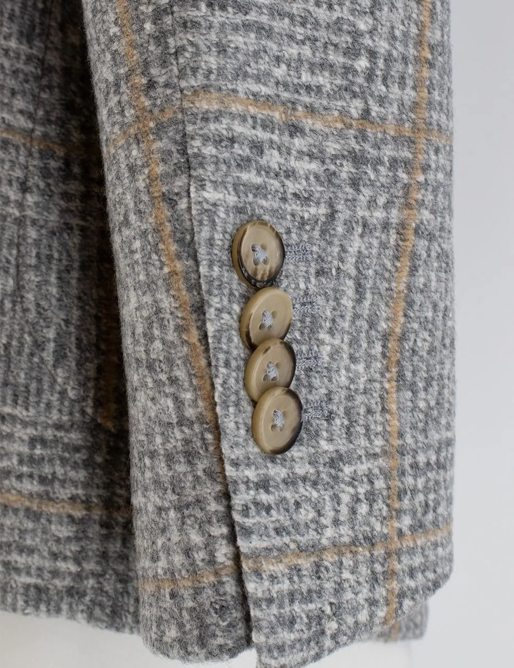 Plaid Wool Blend Blazer