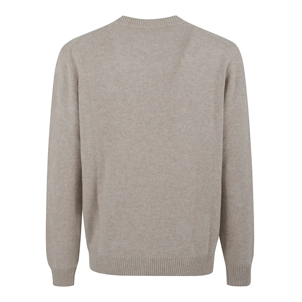 Crewneck Sweater With Geometric Intarsia