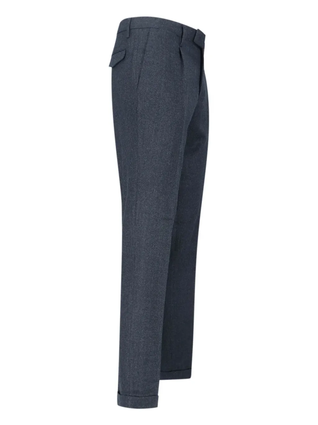 Pleated Cotton Twill Trousers