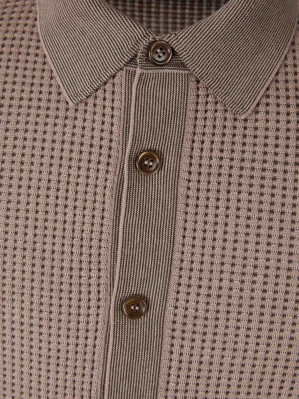 Textured Knit Button-Up Shirt