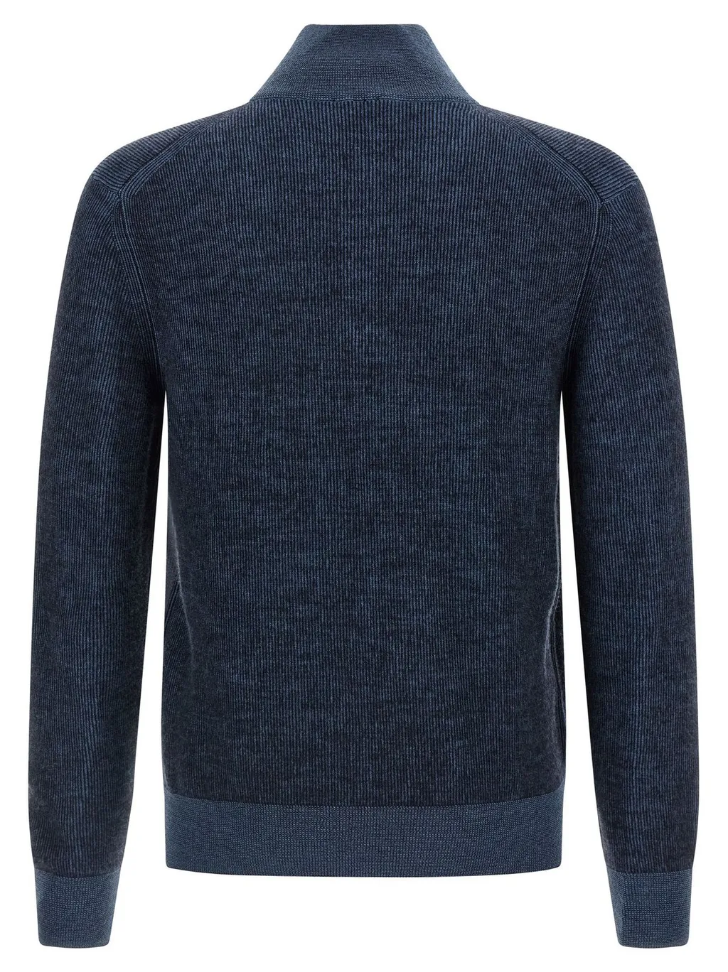 Quarter-Zip Ribbed Knit Sweater