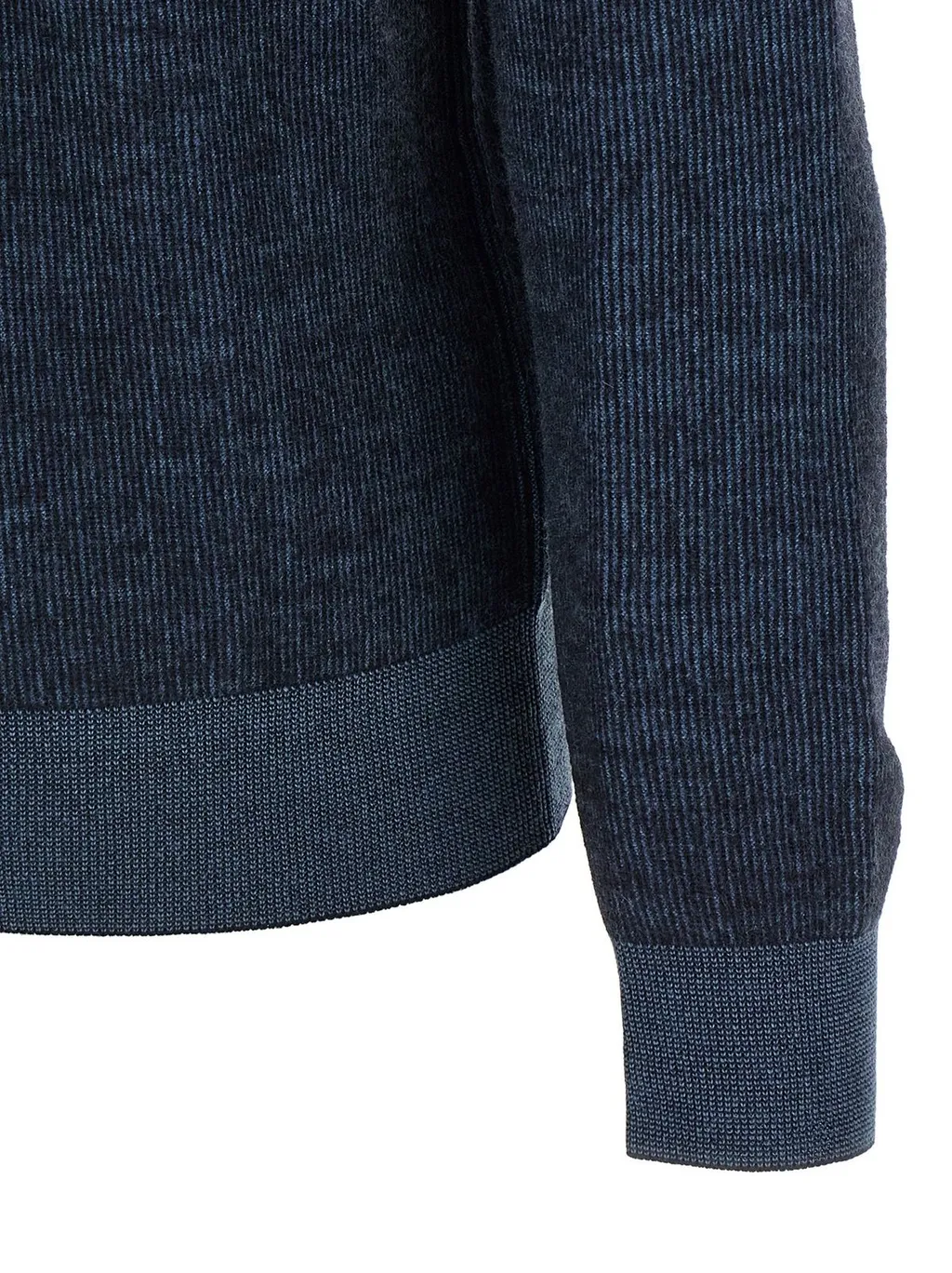 Quarter-Zip Ribbed Knit Sweater