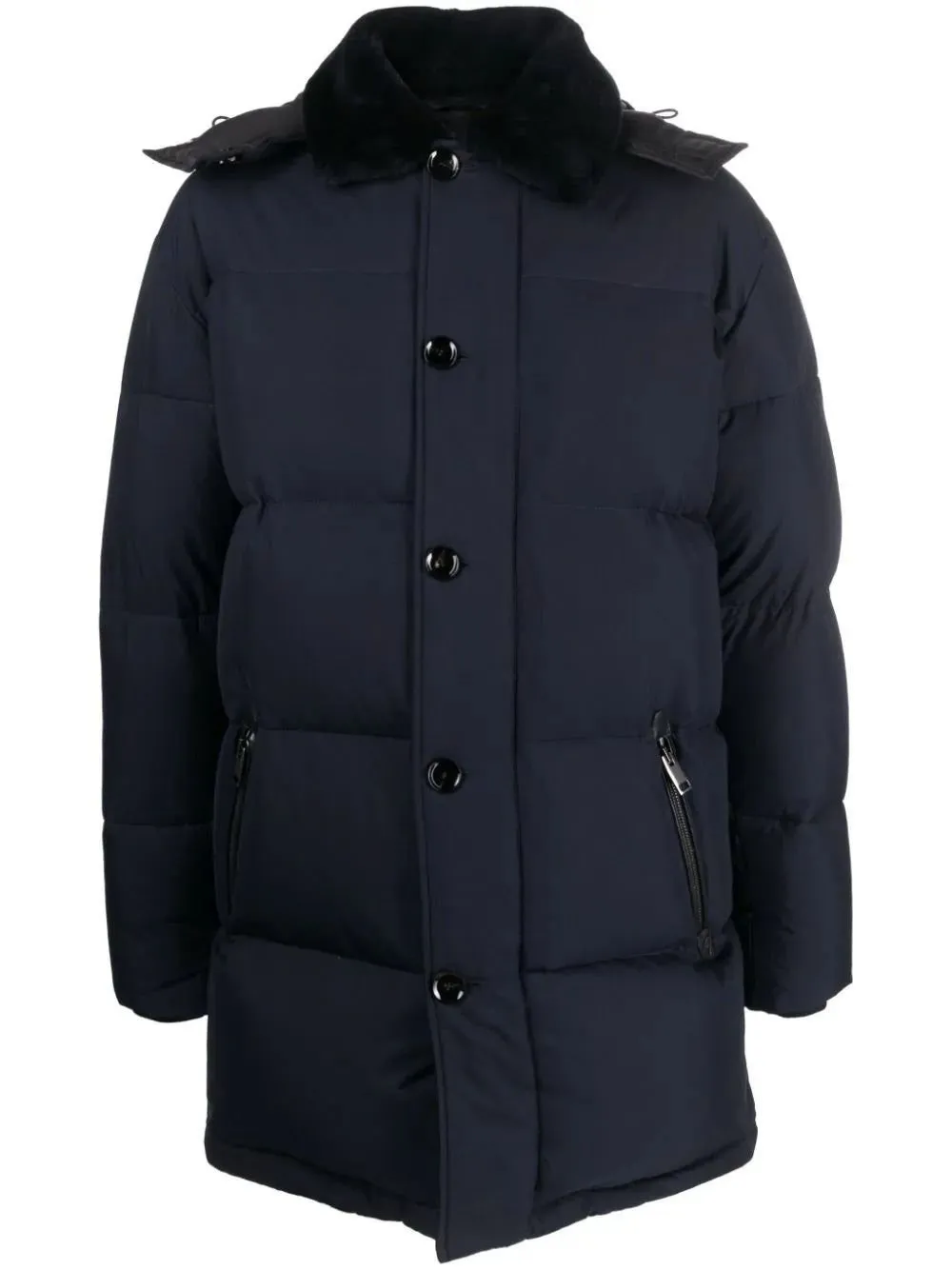 Padded Coat With Fur Collar