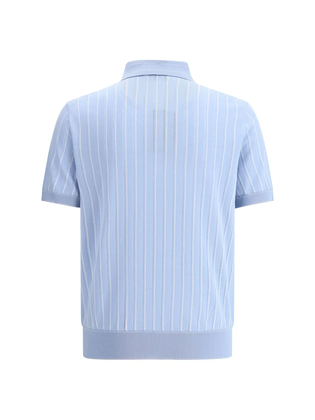 Striped Knit Polo Shirt