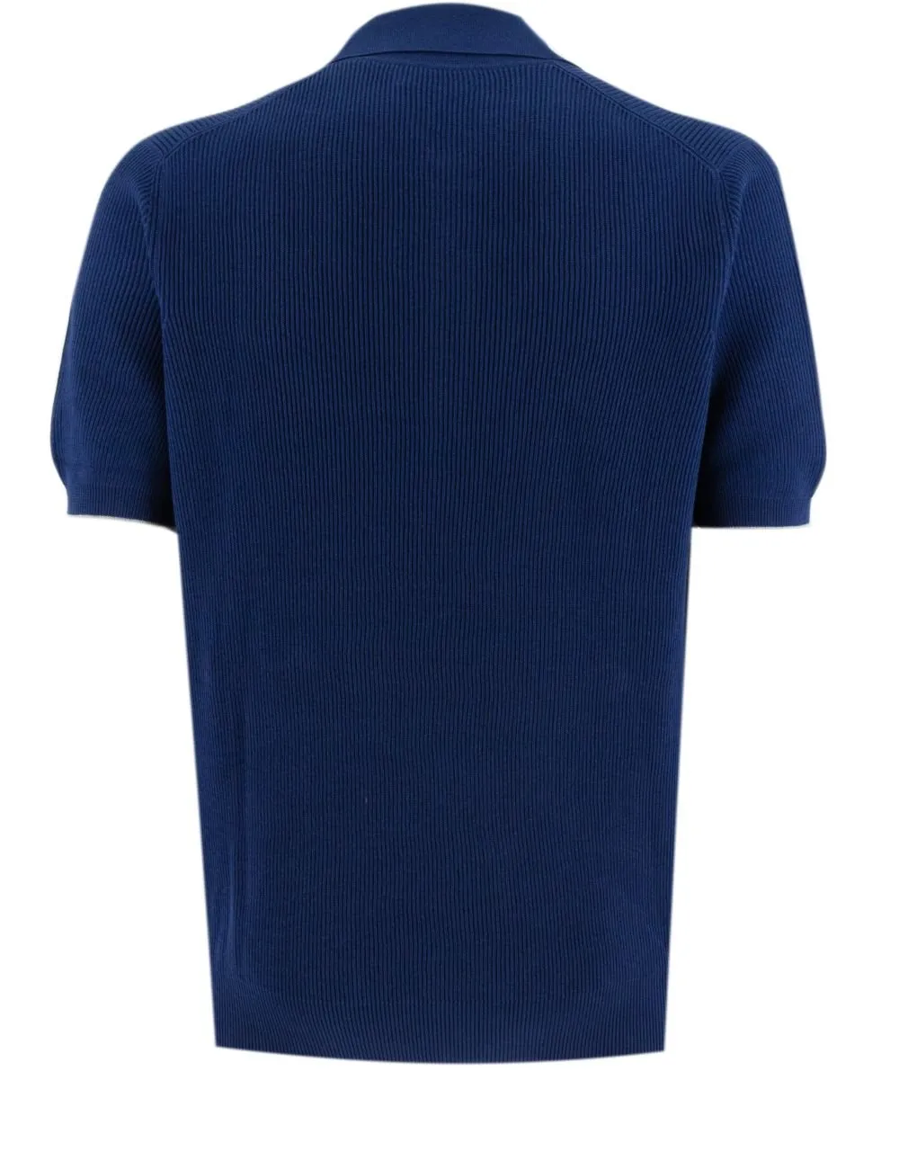 Ribbed Knit Polo Shirt
