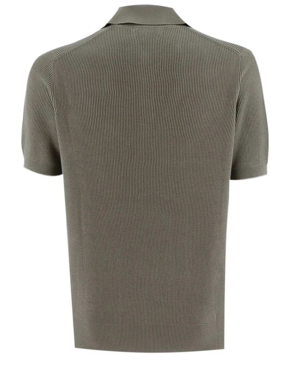 Ribbed Knit Polo Shirt