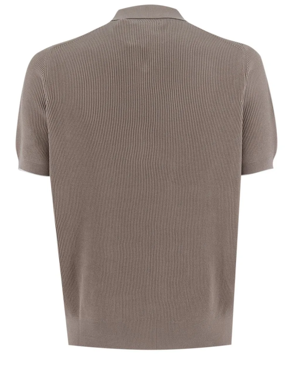 Ribbed Knit Polo Shirt