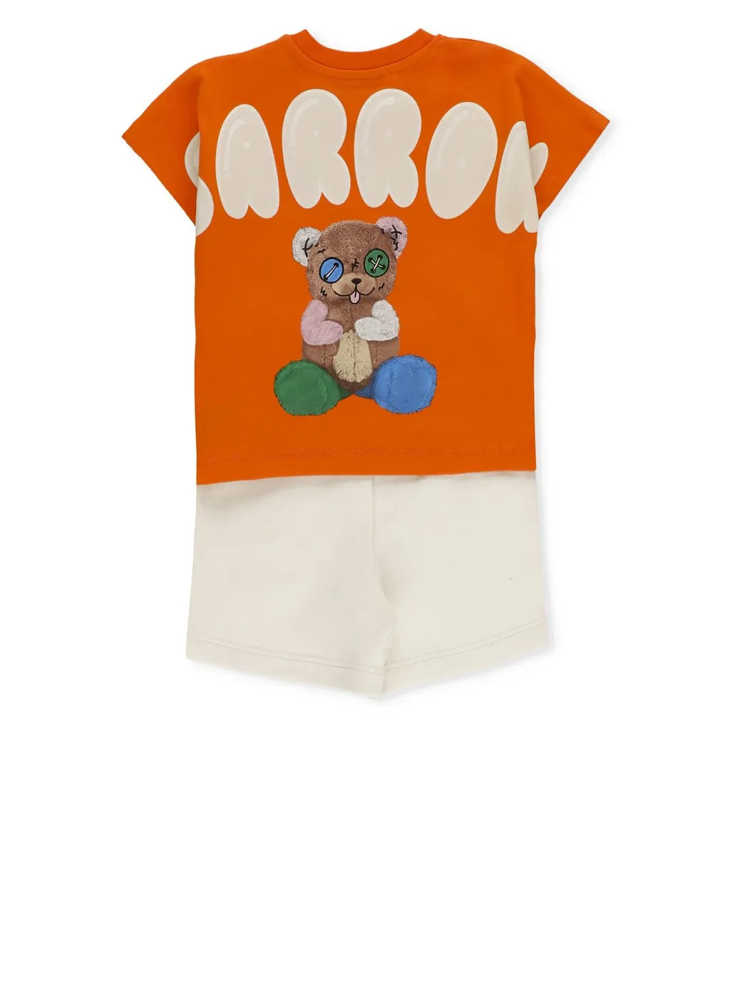Teddy Bear Print T-Shirt And Shorts Set
