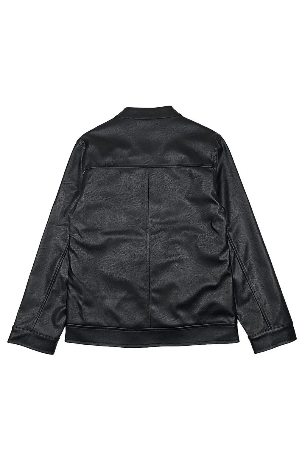 Faux Leather Bomber Jacket