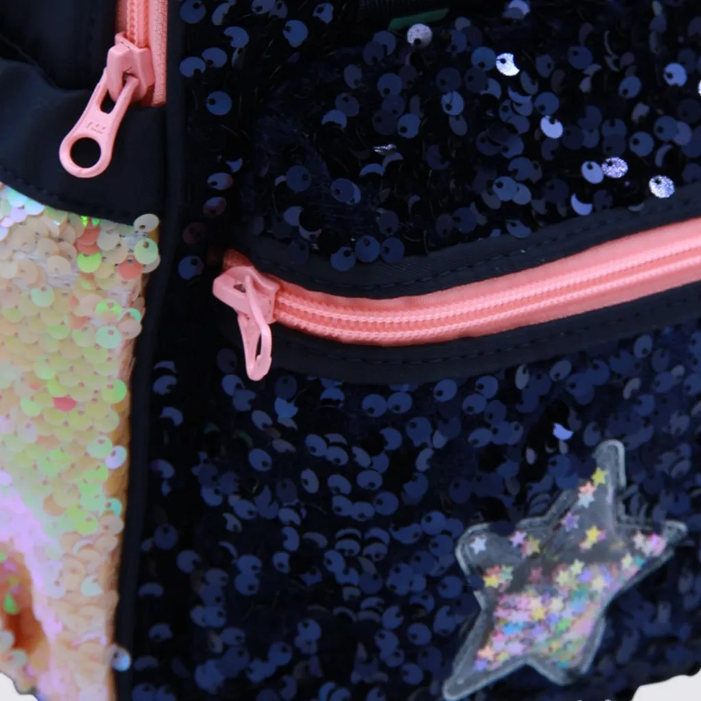 Sequin Backpack With Star Detail