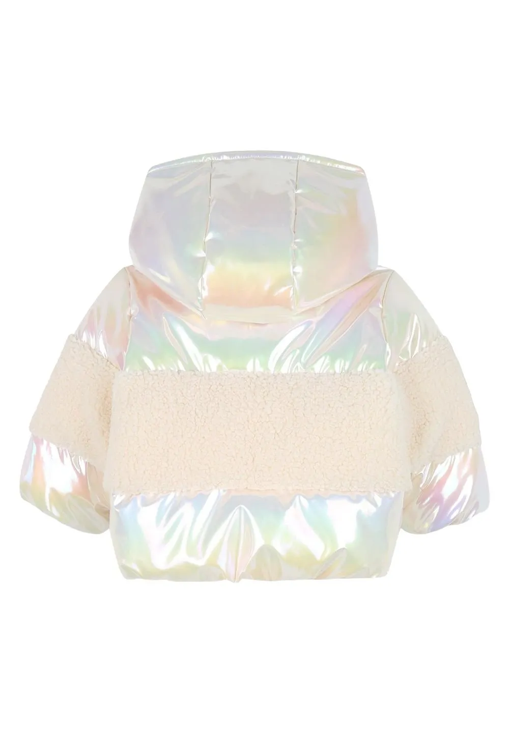 Puffer Jacket With Teddy Trim