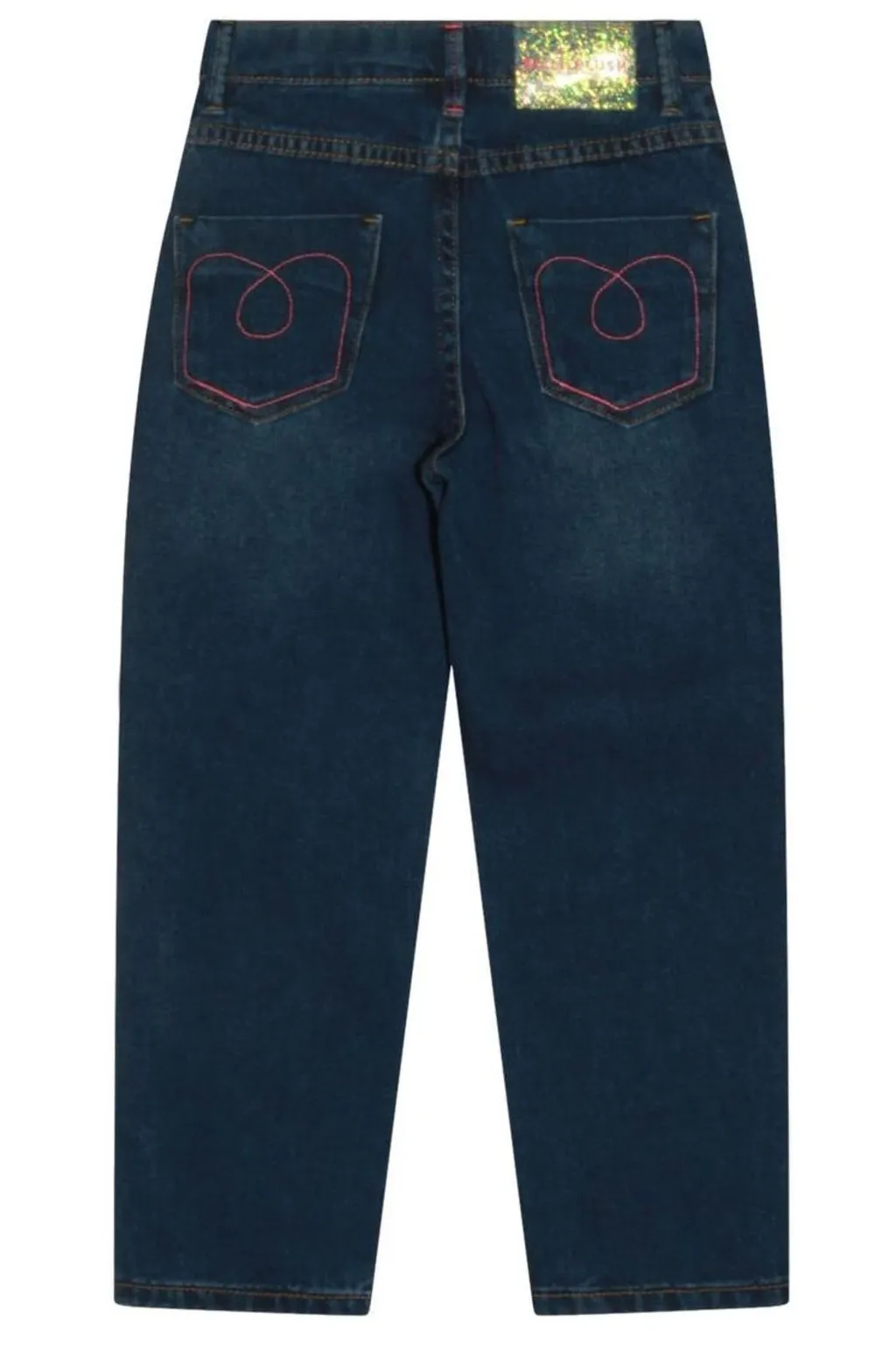 Straight Leg Jeans With Patches