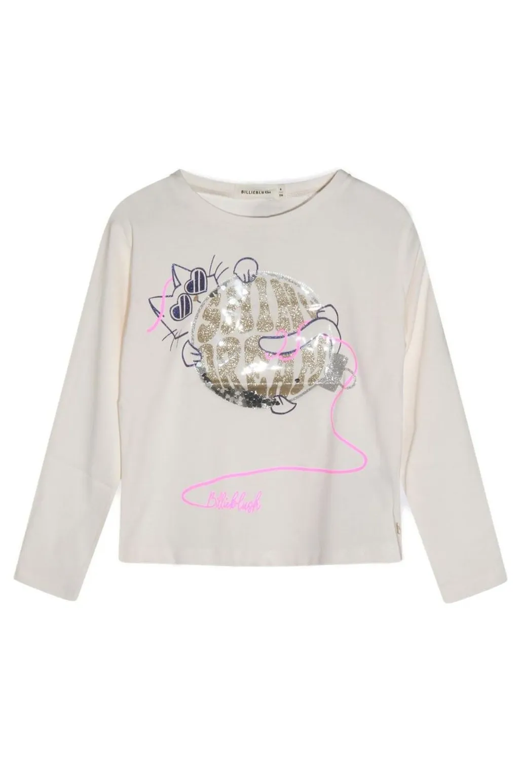 Long Sleeve T-Shirt With Cat Graphic