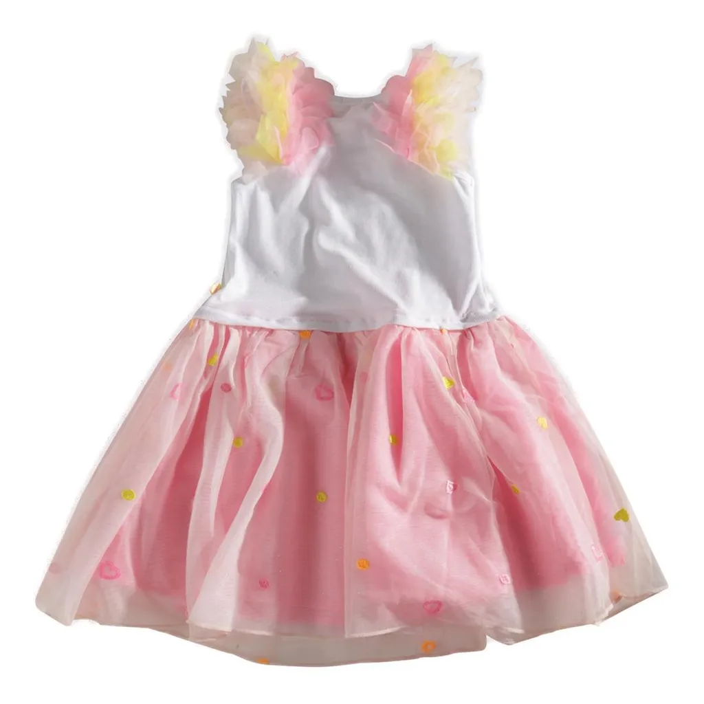 Girls' Dress With Flower Appliques