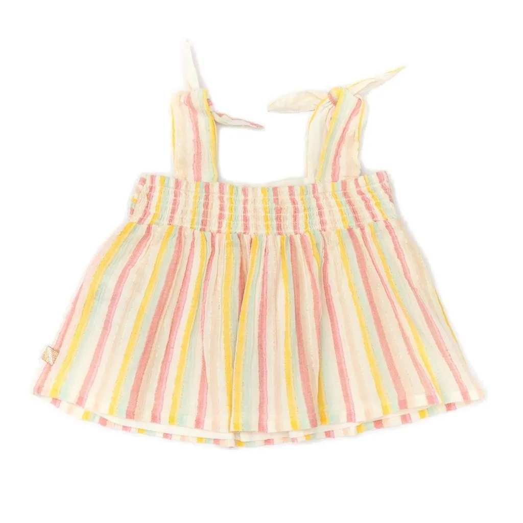 Striped Tie-Strap Tank Top