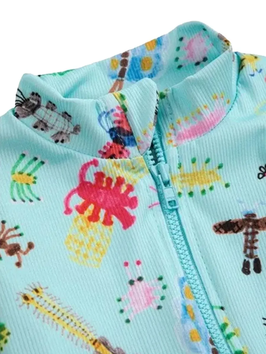 Long Sleeve Zip Up Swimsuit