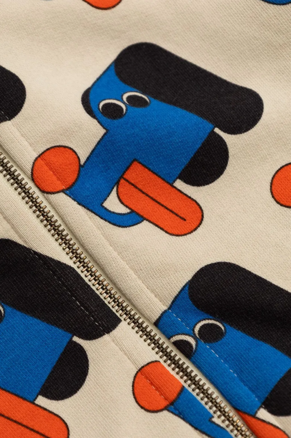 Kids Dog Print Zip Hoodie