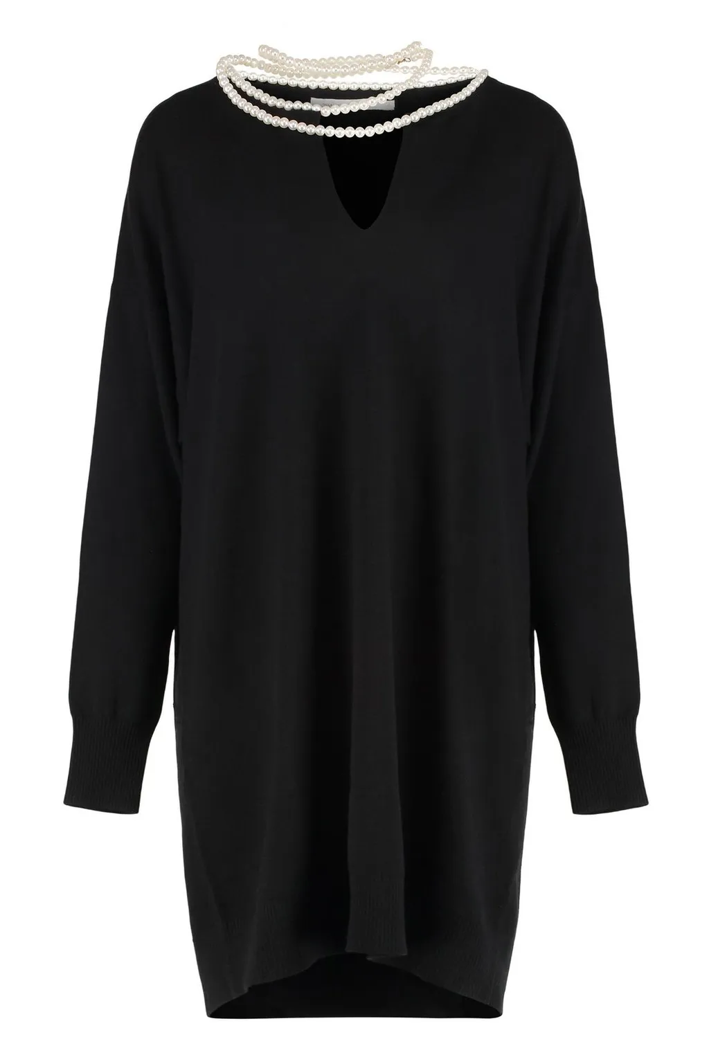 Knit Dress With Pearl Embellishment