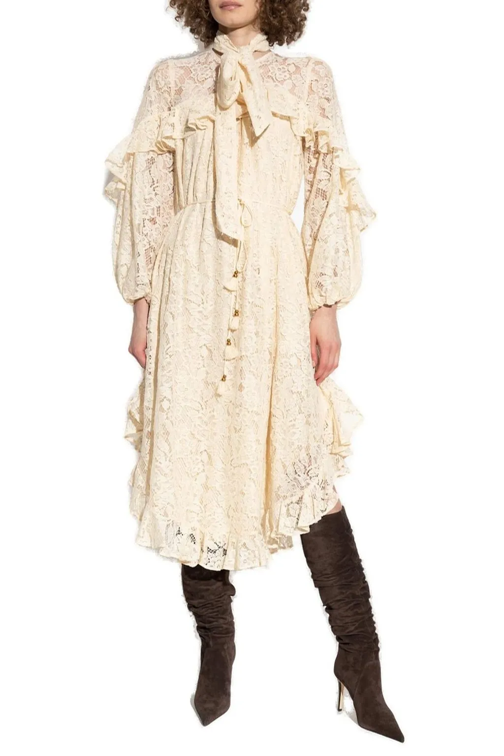 Lace Dress With Ruffles