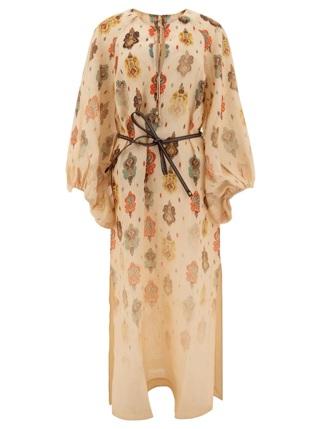Printed Silk Kaftan Dress
