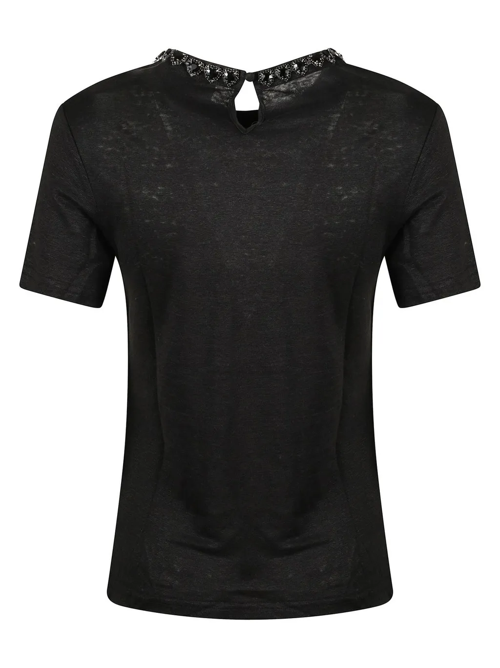 T-Shirt With Embellished Collar
