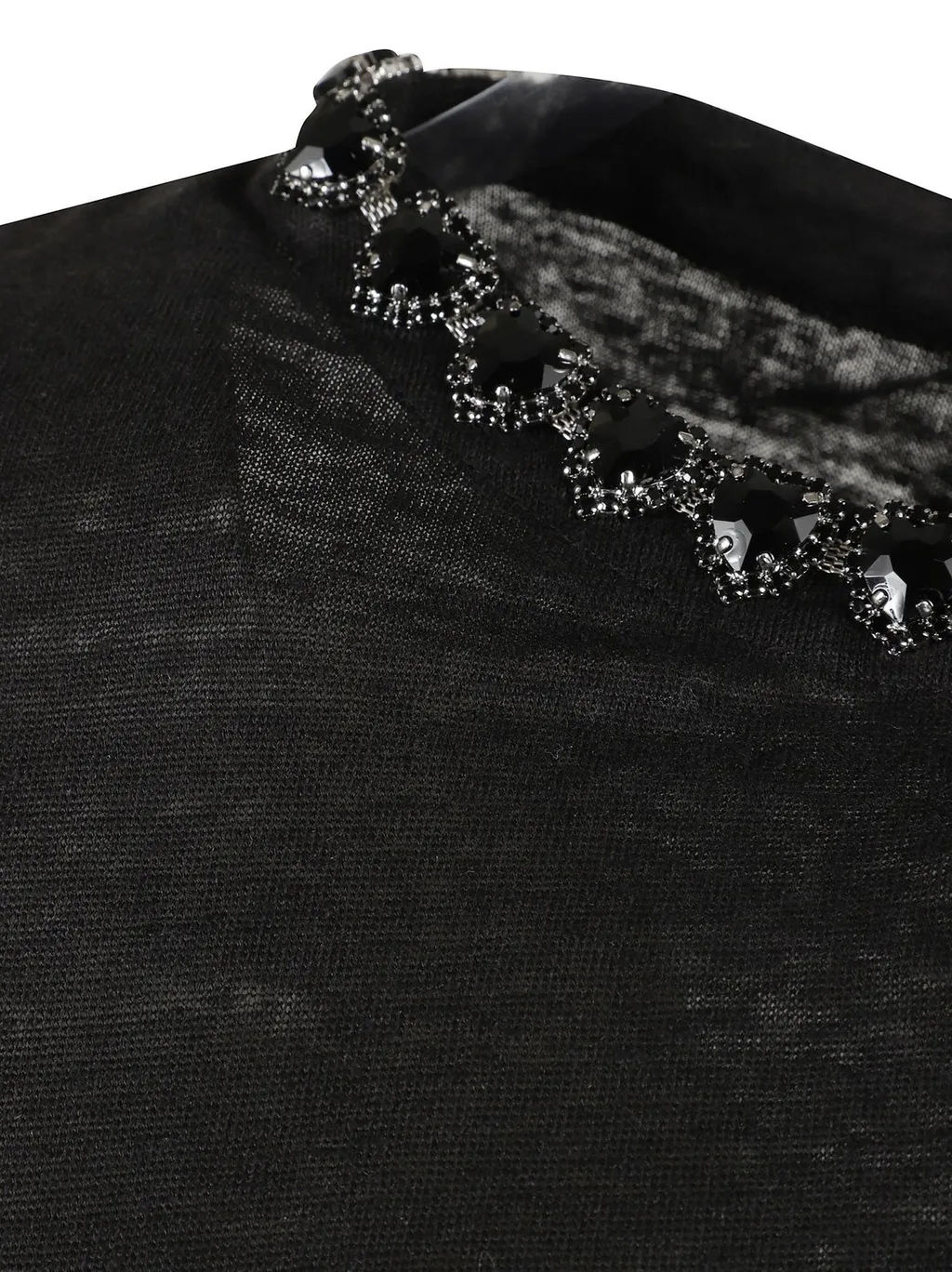 T-Shirt With Embellished Collar