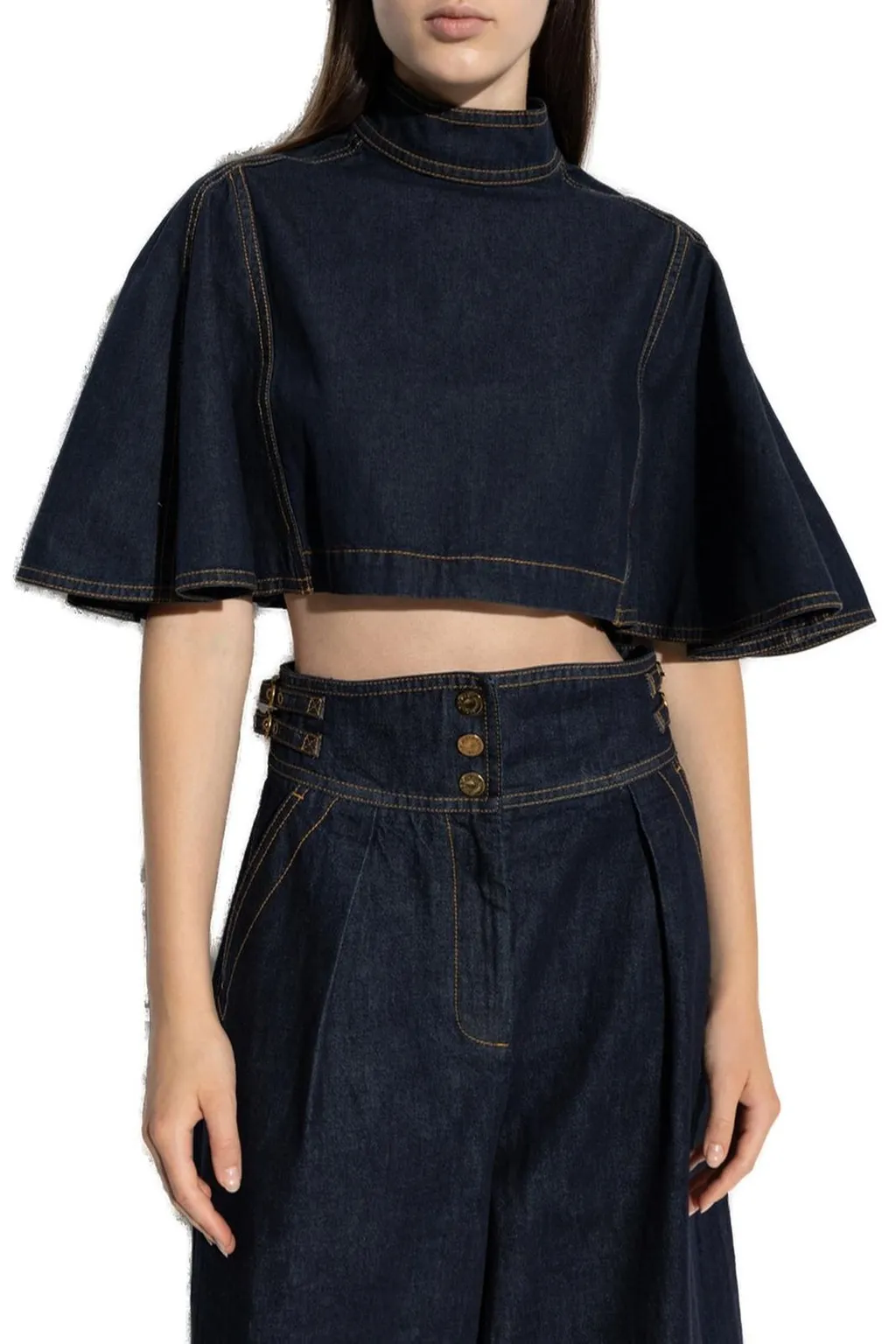 Denim Cape Top