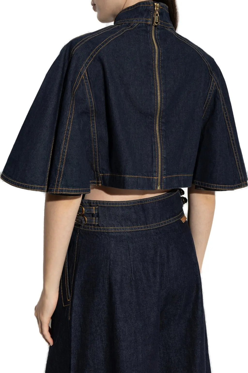 Denim Cape Top