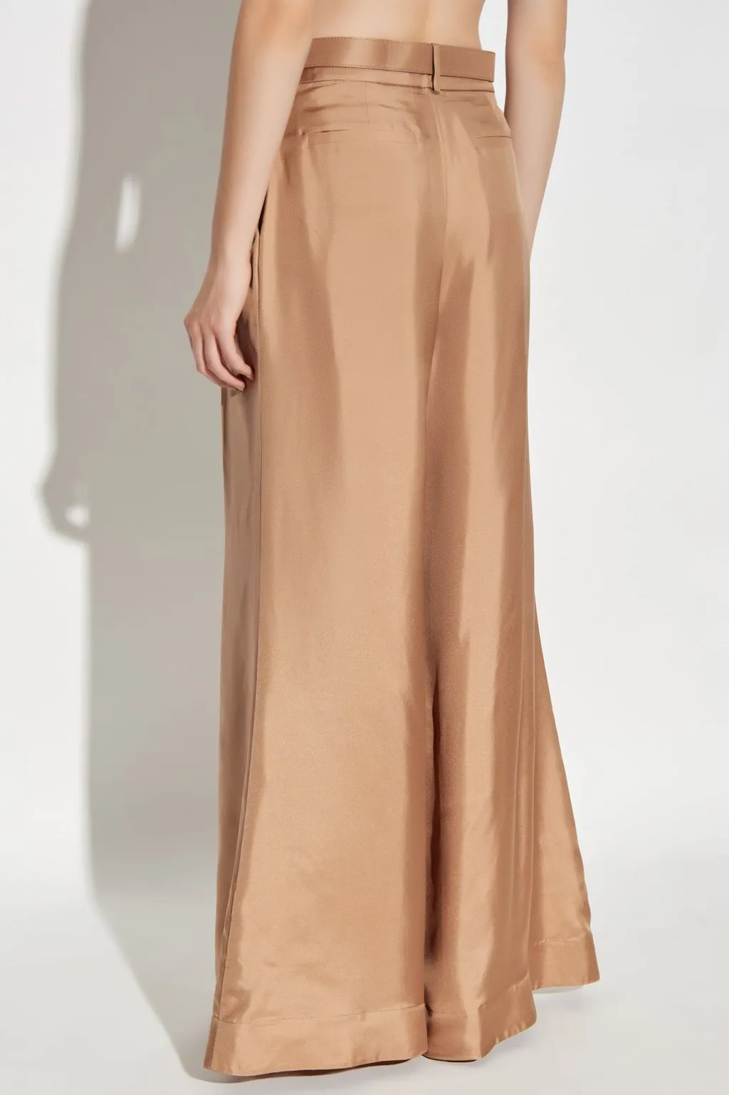 Wide-Leg Belted Trousers