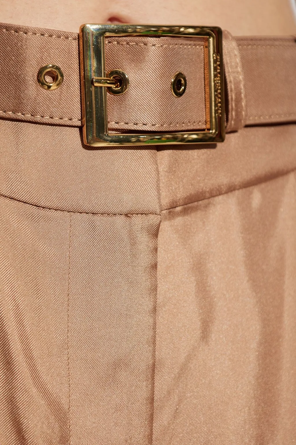 Wide-Leg Belted Trousers