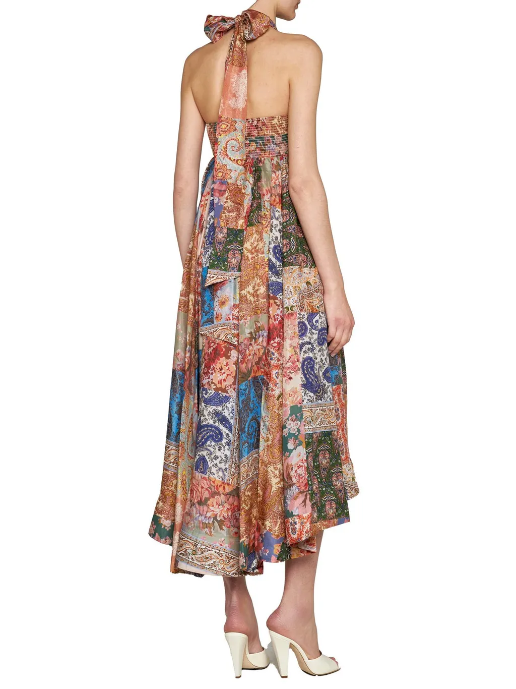 Patchwork Halter Maxi Dress