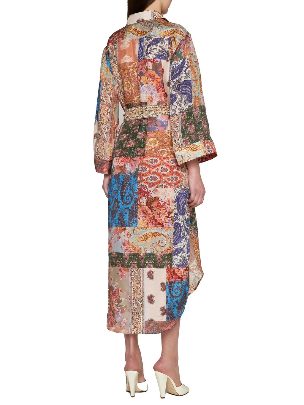 Patchwork Print Maxi Shirt Dress
