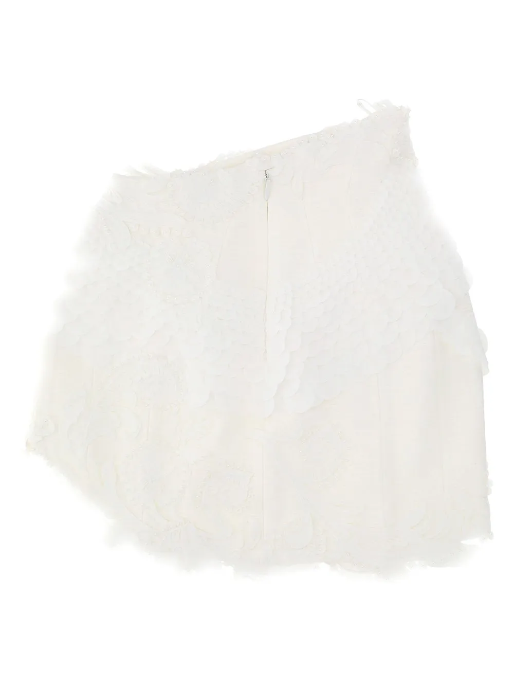 Feather-Embellished Mini Skirt
