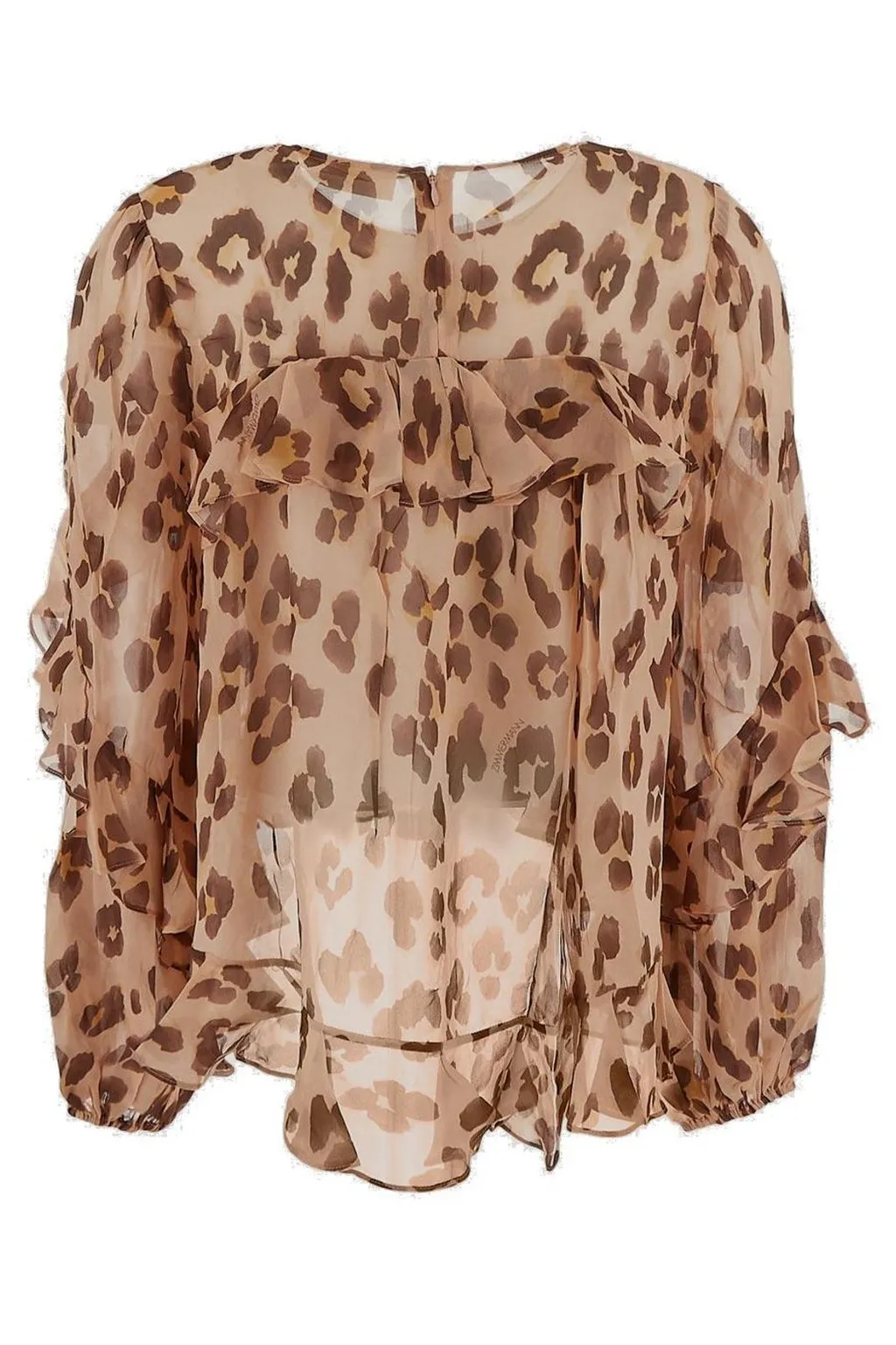 Leopard Print Ruffle Blouse