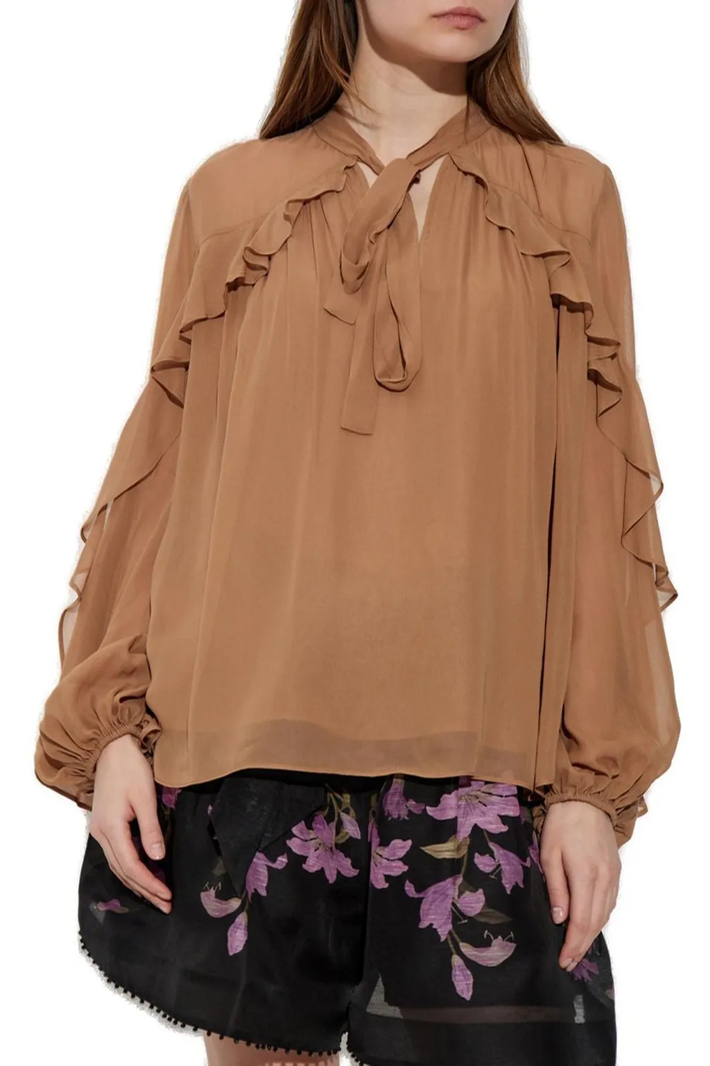 Silk Ruffle Blouse