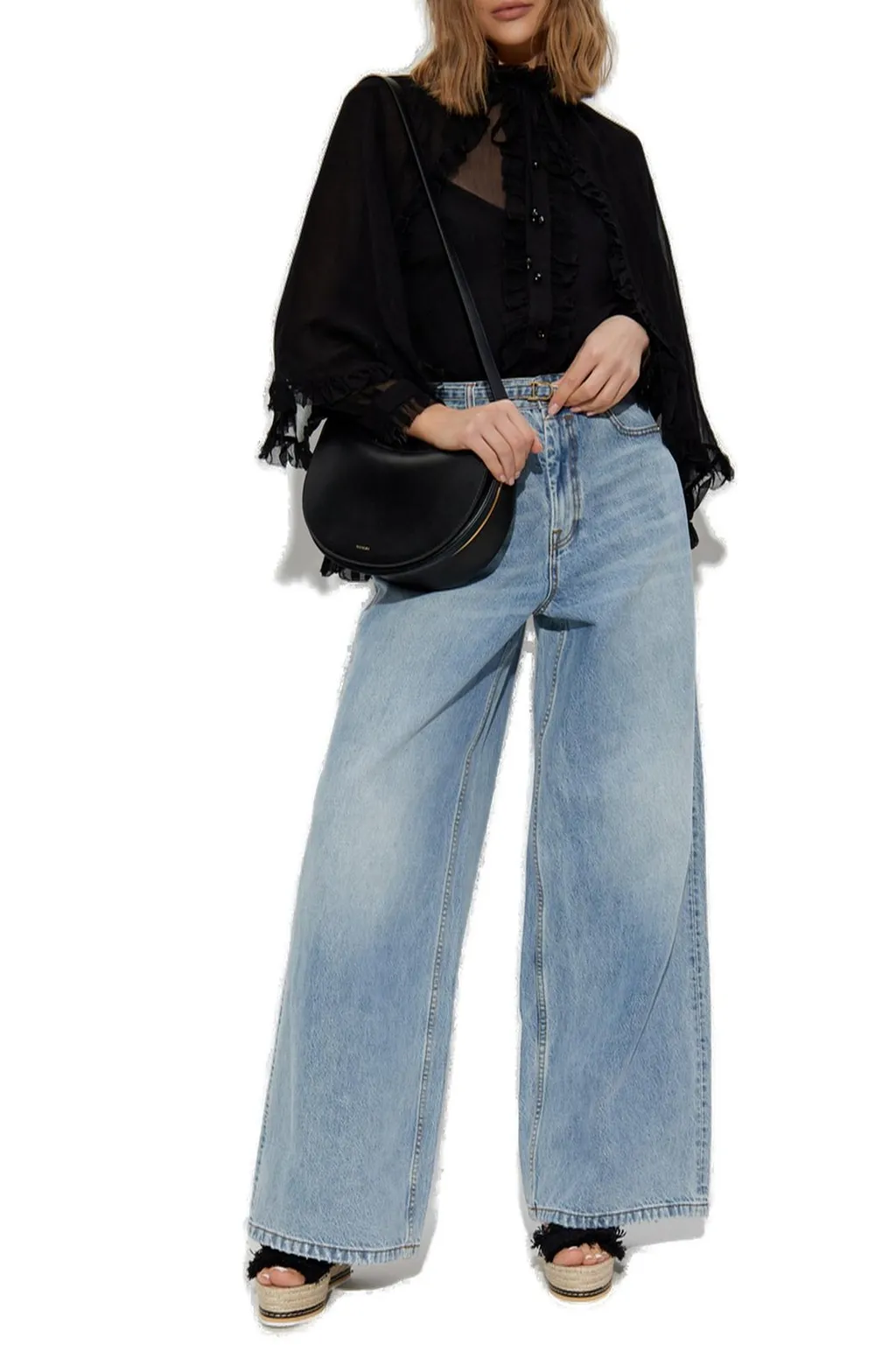 Ruffled Sheer Blouse