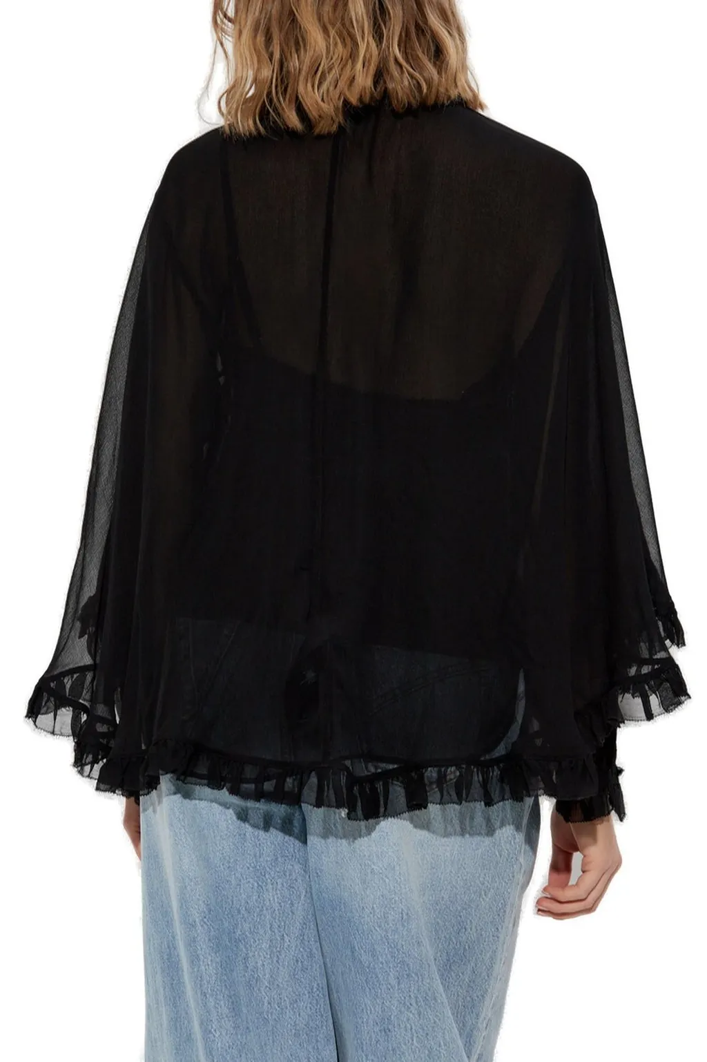 Ruffled Sheer Blouse