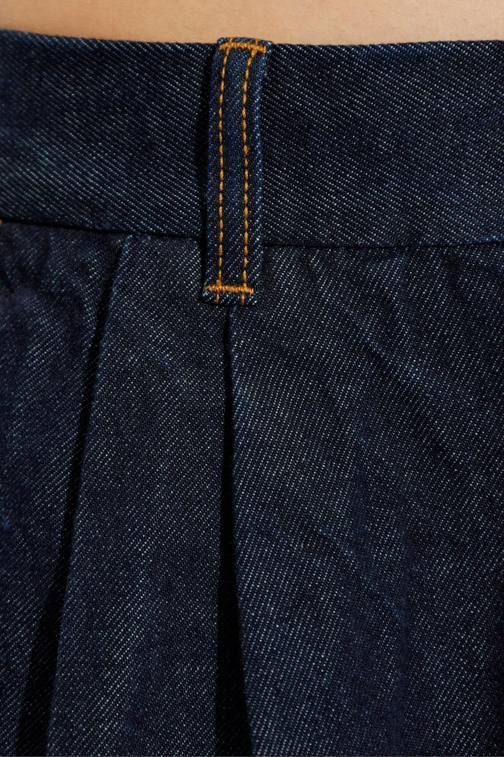 Pleated Denim Trousers