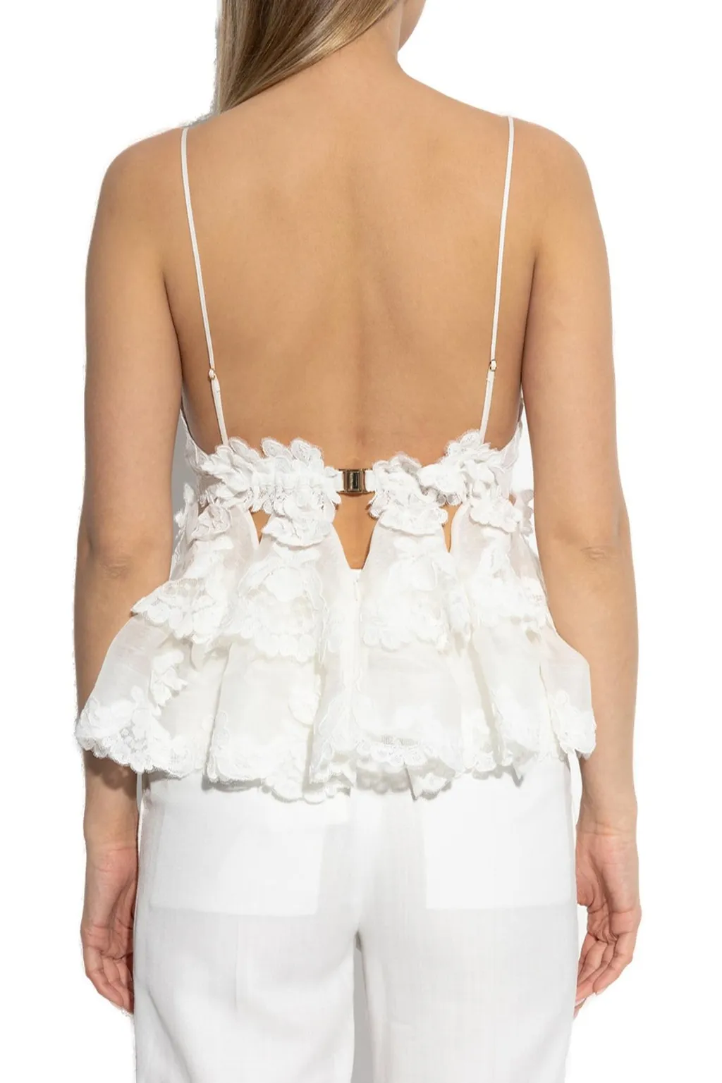 Tiered Lace Trim Camisole Top