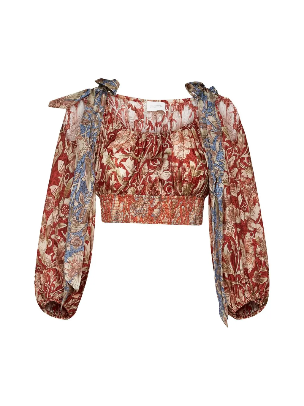 Cropped Top With Tie Shoulders
