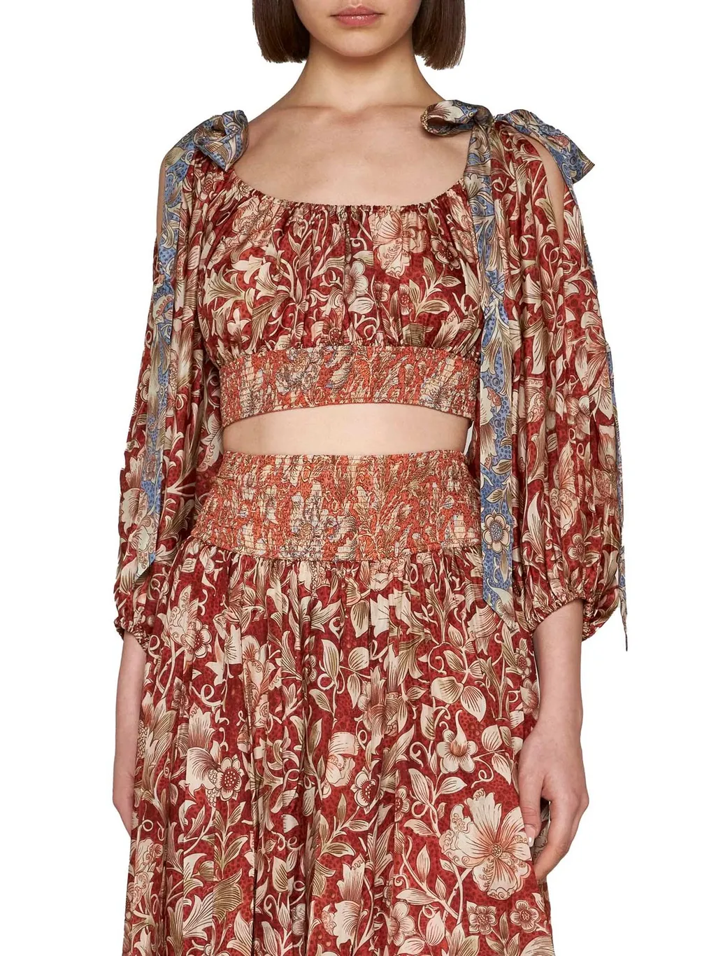 Cropped Top With Tie Shoulders