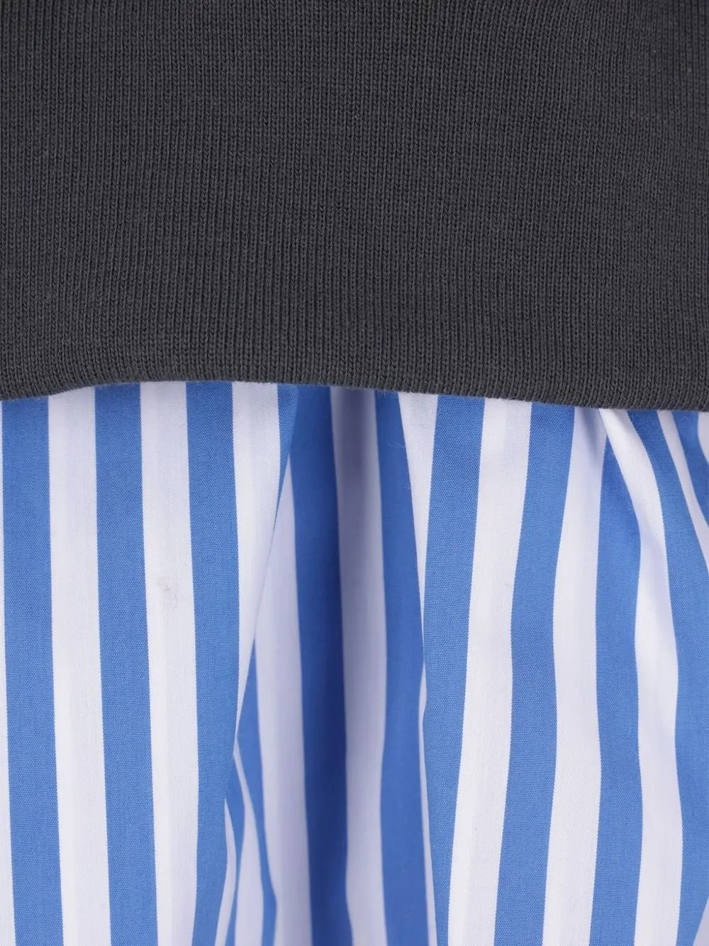Hooded Sweatshirt With Striped Shirt Underlay