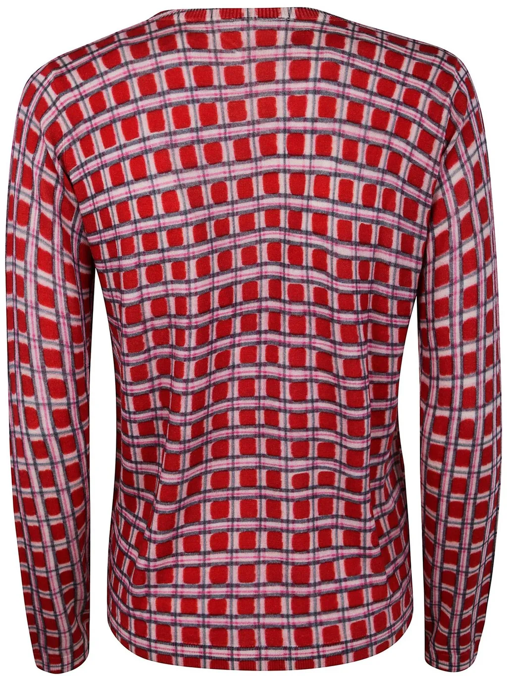 Long Sleeve Checkered Knit Top
