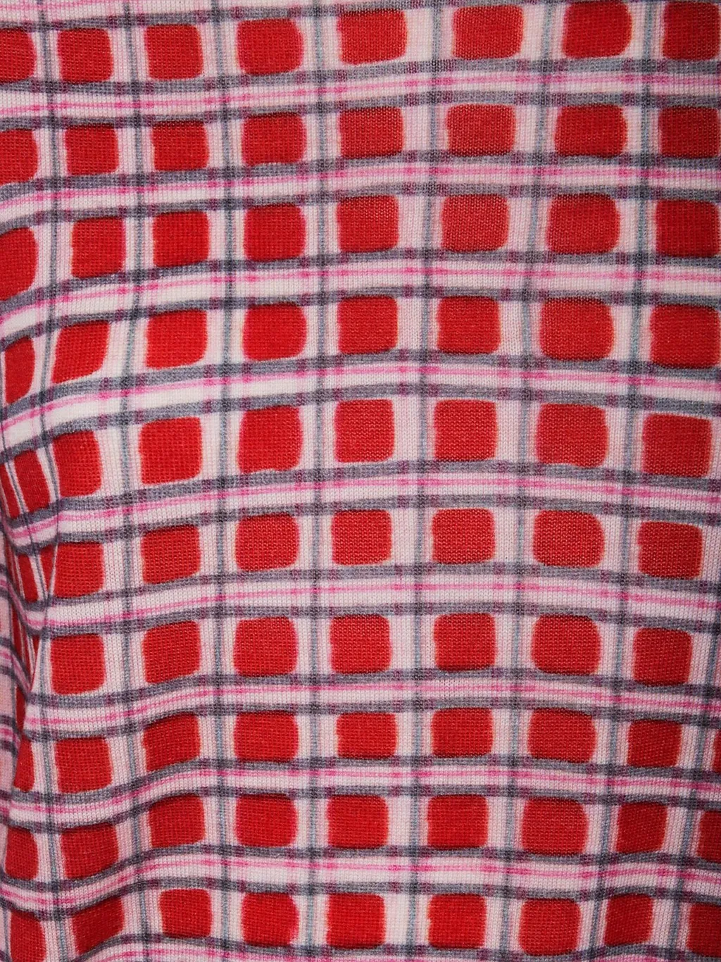 Long Sleeve Checkered Knit Top