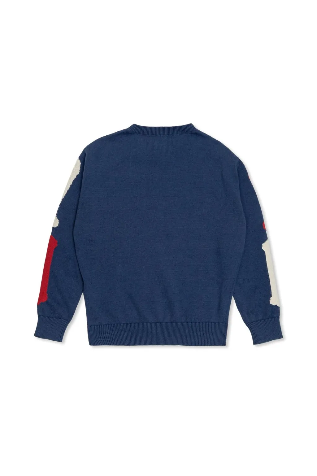 V-Neck Sweater With Graphic Sleeves