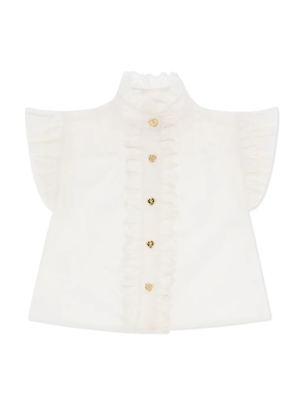 Ruffled High-Neck Blouse