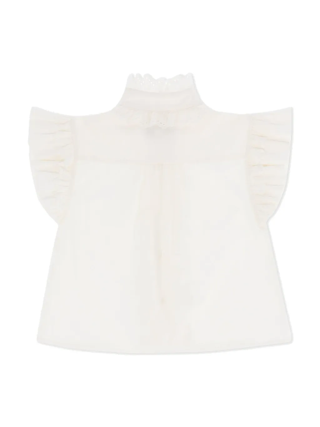 Ruffled High-Neck Blouse