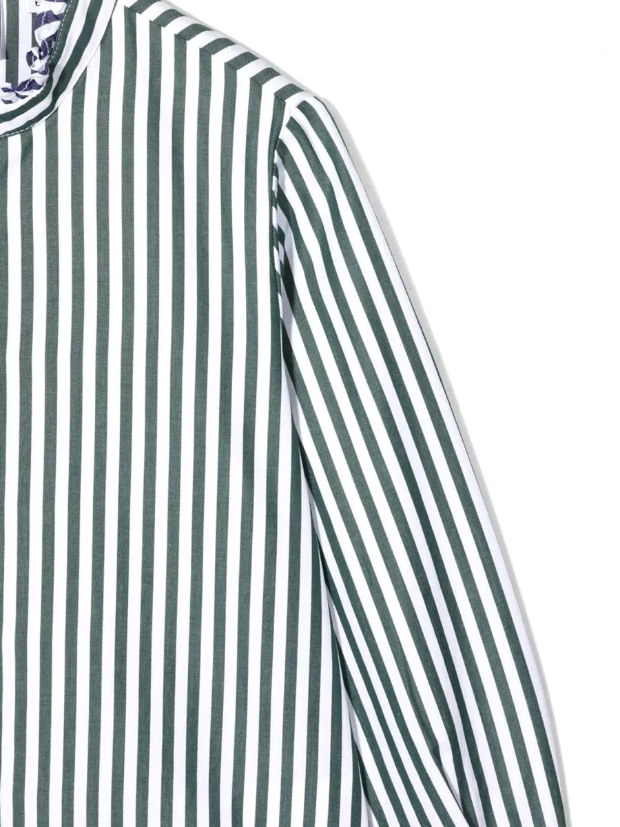 Striped Ruffle Collar Shirt